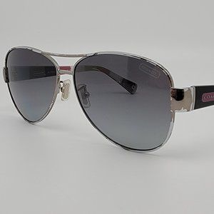 Coach HC7003 L012 9010/T3 Kristina Dark Silver Pink Aviator Sunglasses 59-13-135